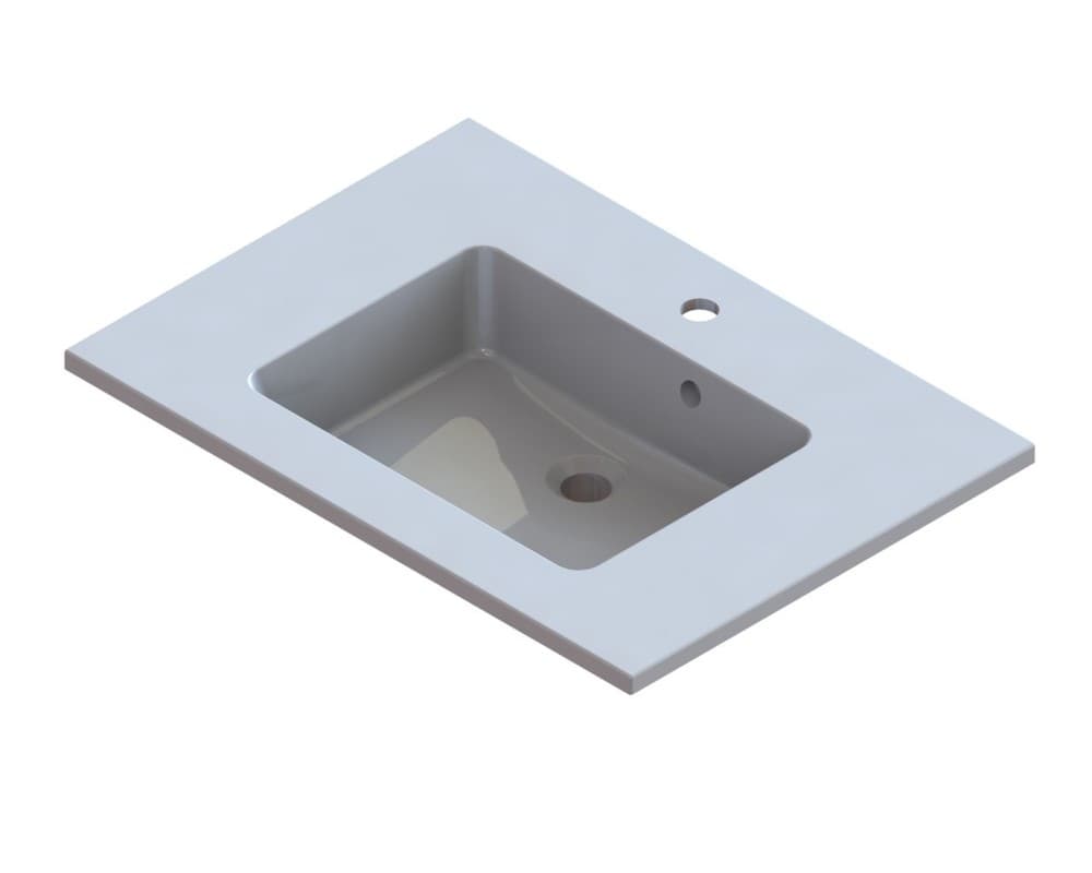 intro Taz tablette intégrée marbre minéral avec 1lavabo 700x500mm blanc