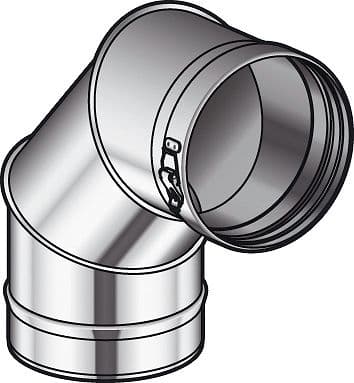 COUDE A SIMPLE PAROI INOX 90GR CONDENSEUR POUJOULAT 180MM