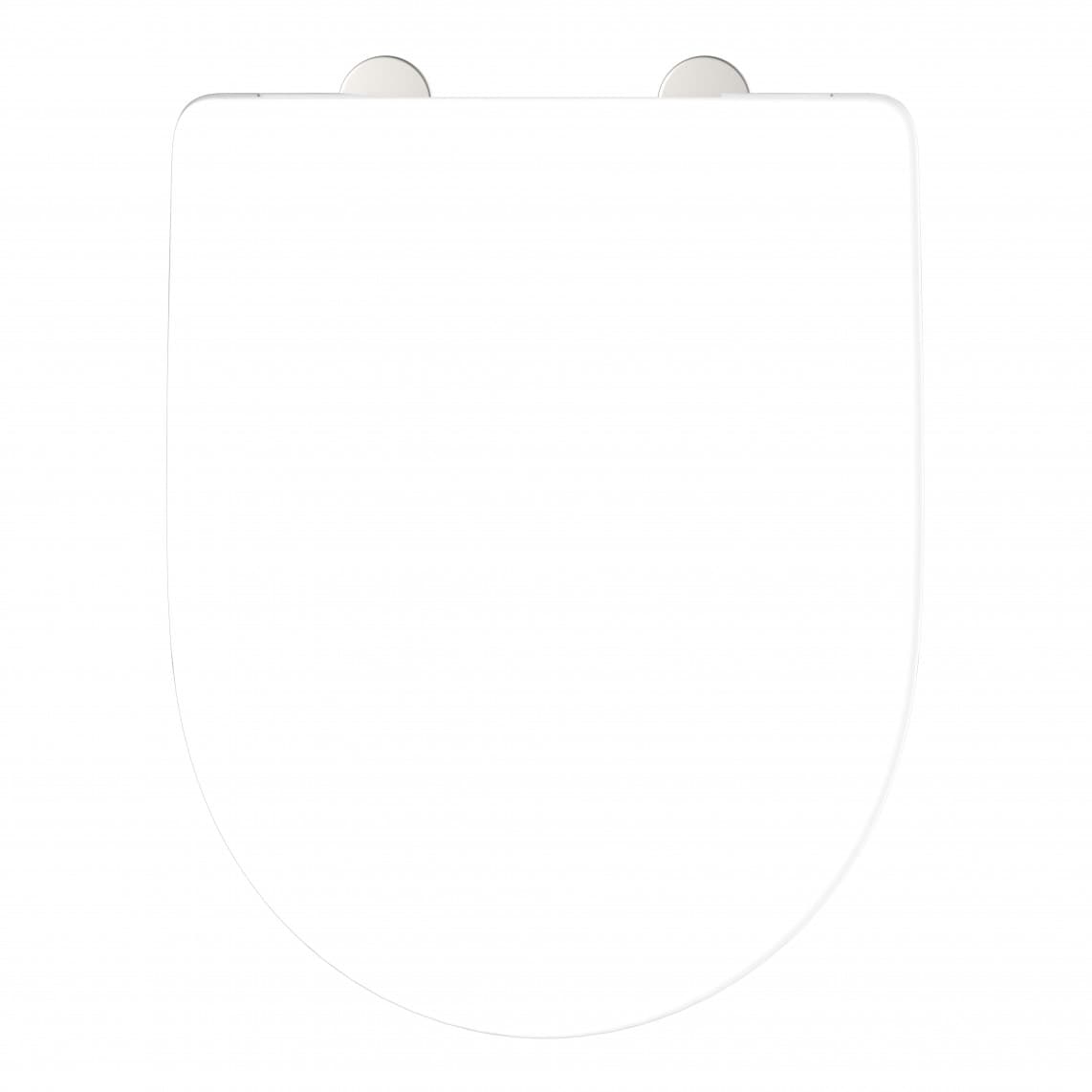 82814 Abattant WC en duroplast WHITE, en forme de D, PRO 7, avec frein de chute et déclipsable