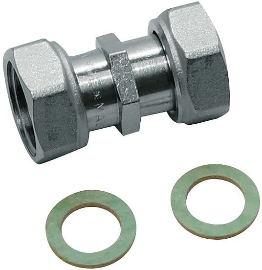 RACCORD POUR COMPTEUR 2 ECROUS LIBRES 1/2"FF