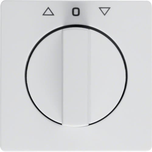 Enjoliveur avec bouton rotatif pour interrupteur volets Q.1 / Q.3 Blanc polaire, Velours