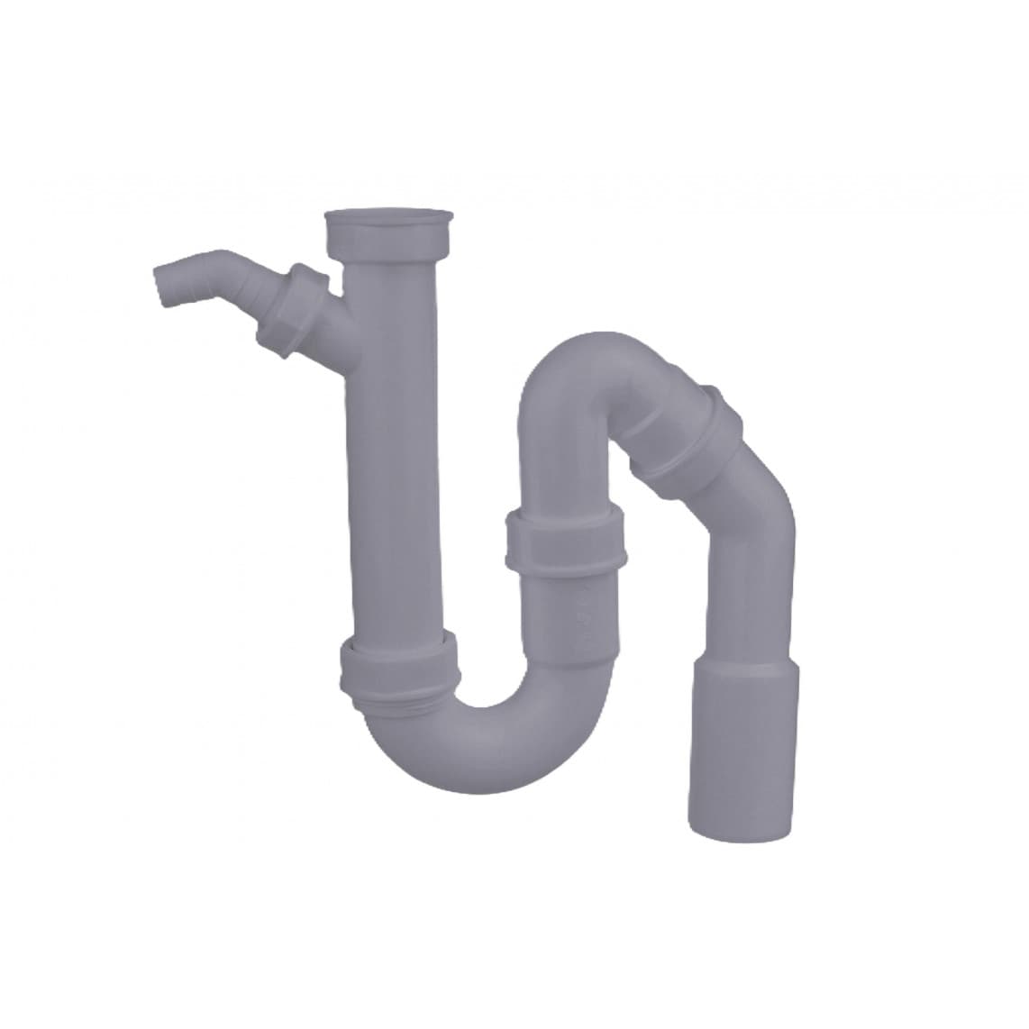 98028012 ECO-SAVE KS Évier-siphon tubulaire, gris, 1 1/2" F x DN 40/50 mm, avec 3/4" raccordement d'appareils
