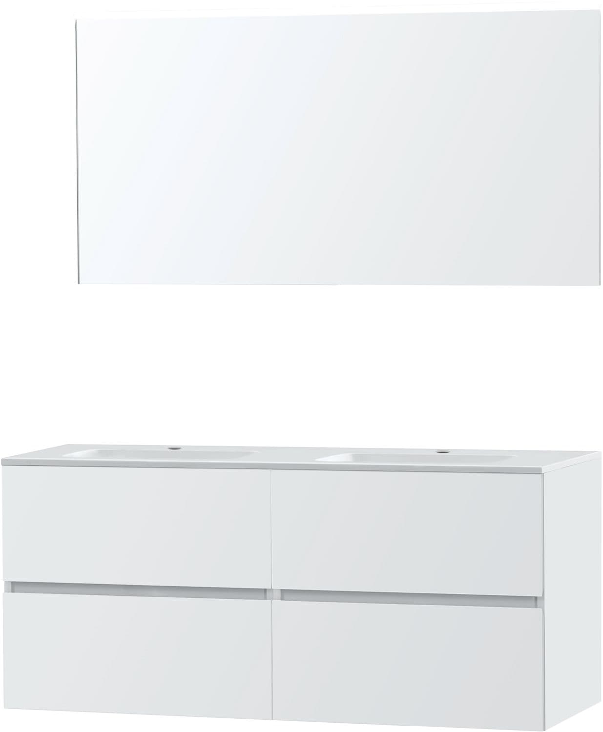 MEUBLE MOLTO POUDRE BLANC 140 MARBRE SYNTHETIQUE MIROIR