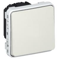Plexo poussoir (no) t 10A 250V composable Blanc