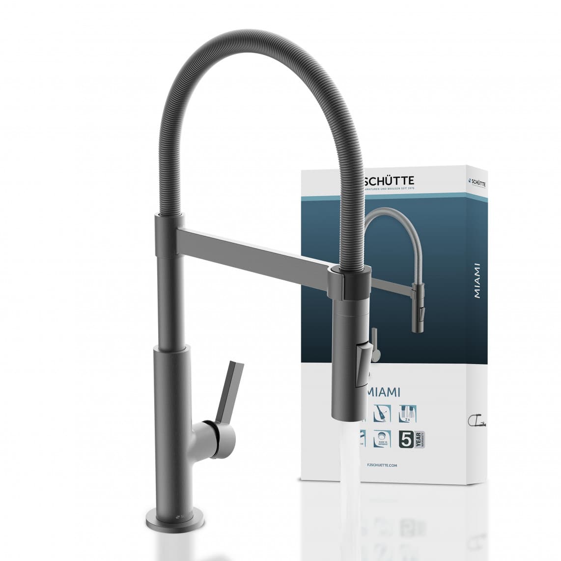 79142 MIAMI Mitigeur évier avec ressort en spirale, graphite mat