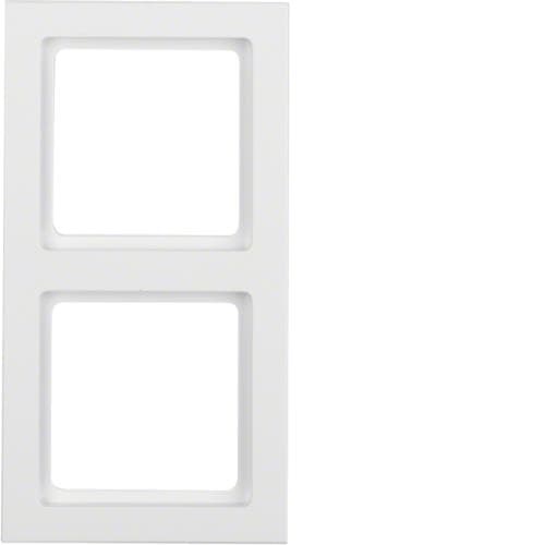 Plaque de recouvrement 2 postes Berker Q.3 Blanc polaire, Velours