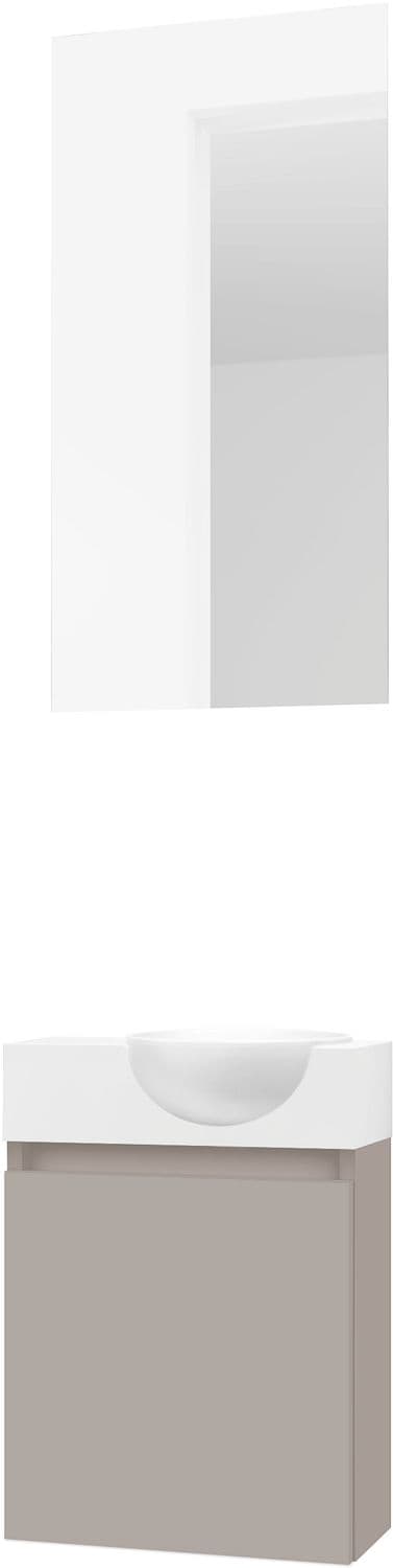 LAVE-MAINS FORM MINI QUO DROIT/ 1 PORT/MIROIR POUDRE GRIS