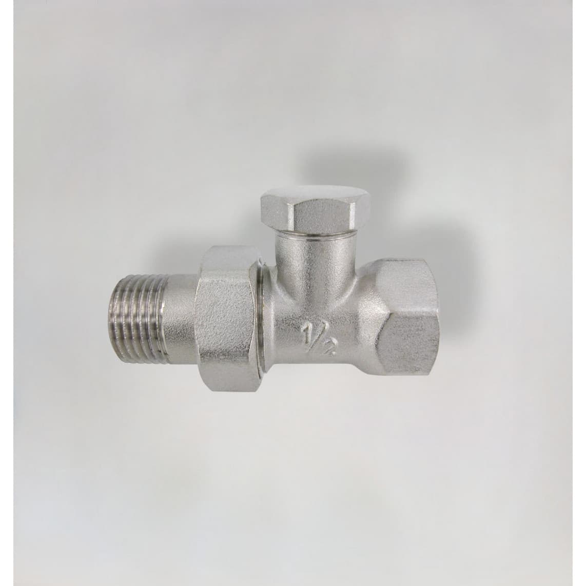 988531055 Raccord pour radiateur, nickelé, droit, 3/8", verrouillable