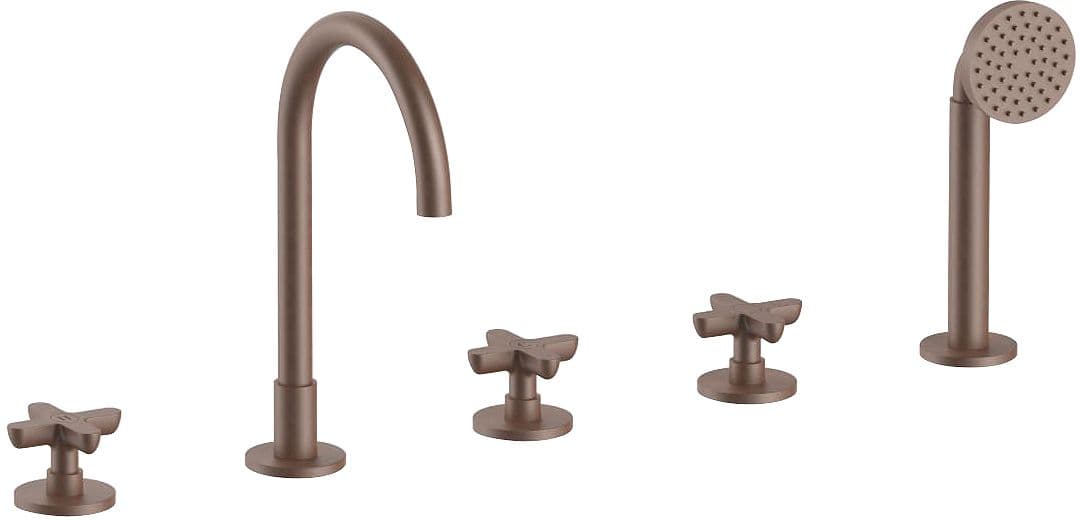 MITIGEUR BAIN 5 TROUS MONTAGE AU BORD DU BAIN ICONA CLASSIC FANTINI MAT COPPER PVD