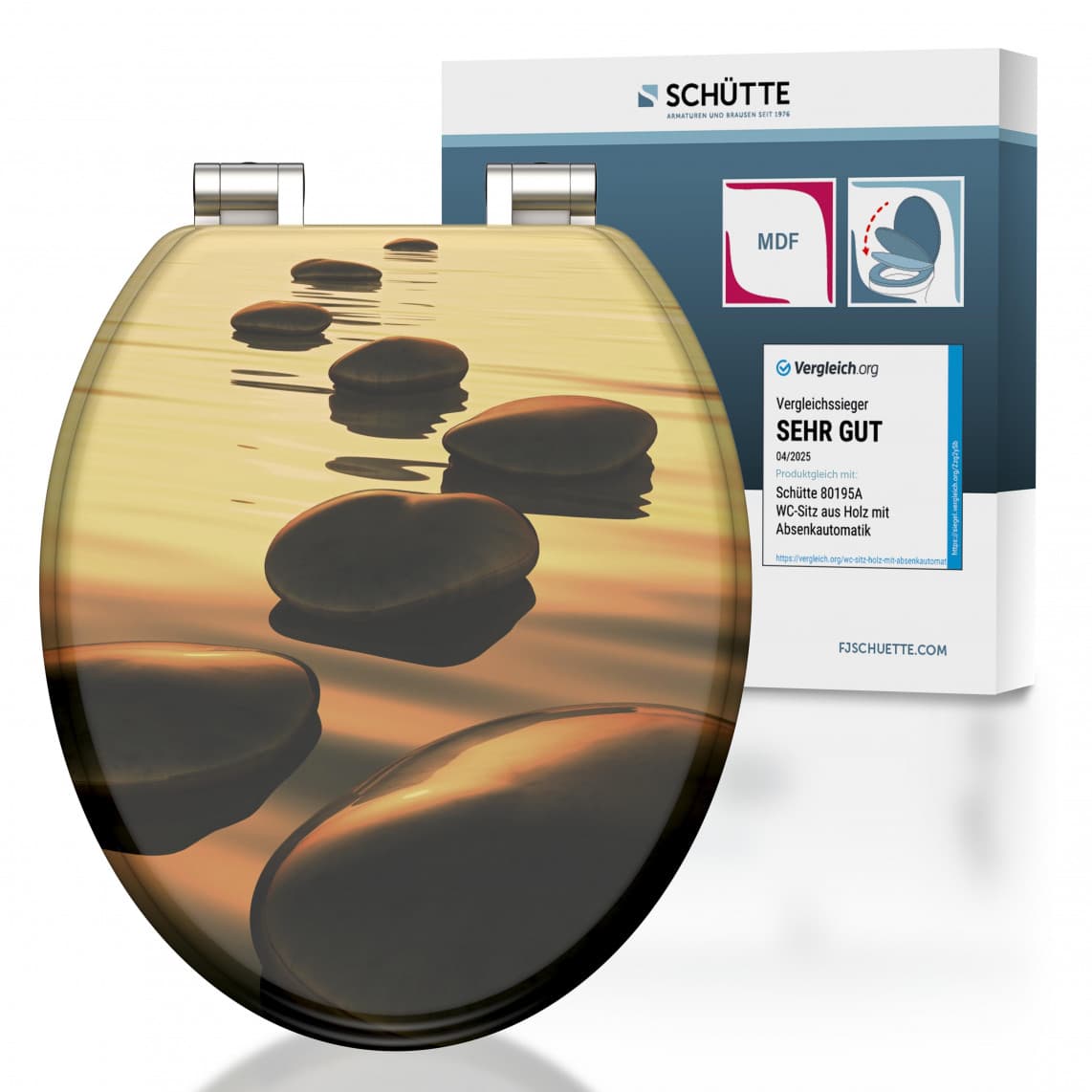 80127 abattant WC en MDF SEA STONE, avec frein de chute
