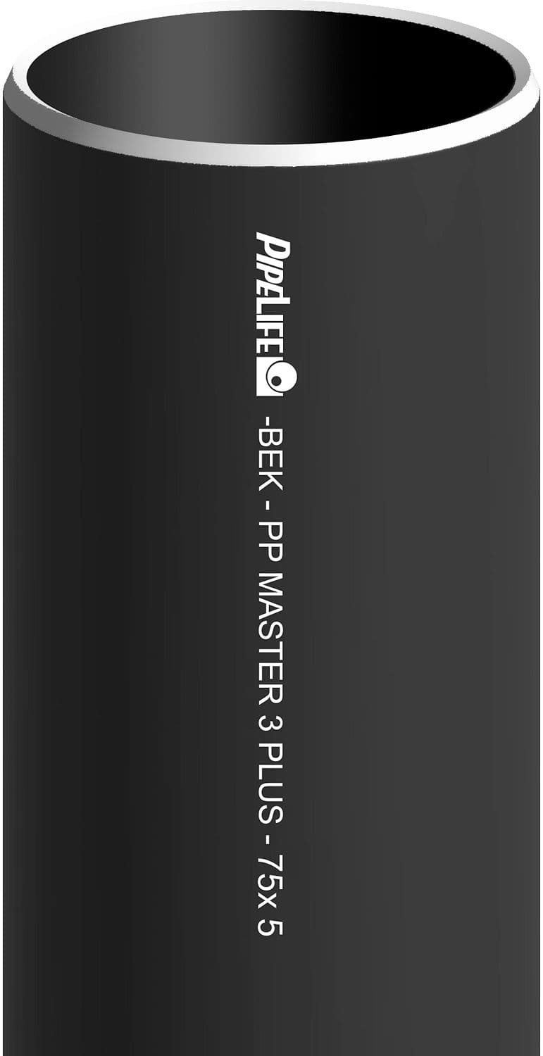 TUBE PP 75MM NOIR LONGUEUR 5M