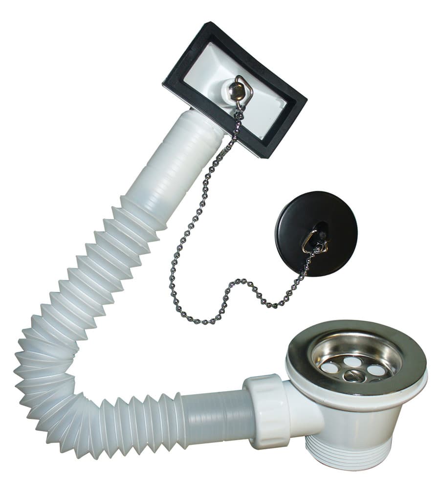 Van Marcke Pro bonde d'écoulement trop-plein évier simple raccord 6/4" PP