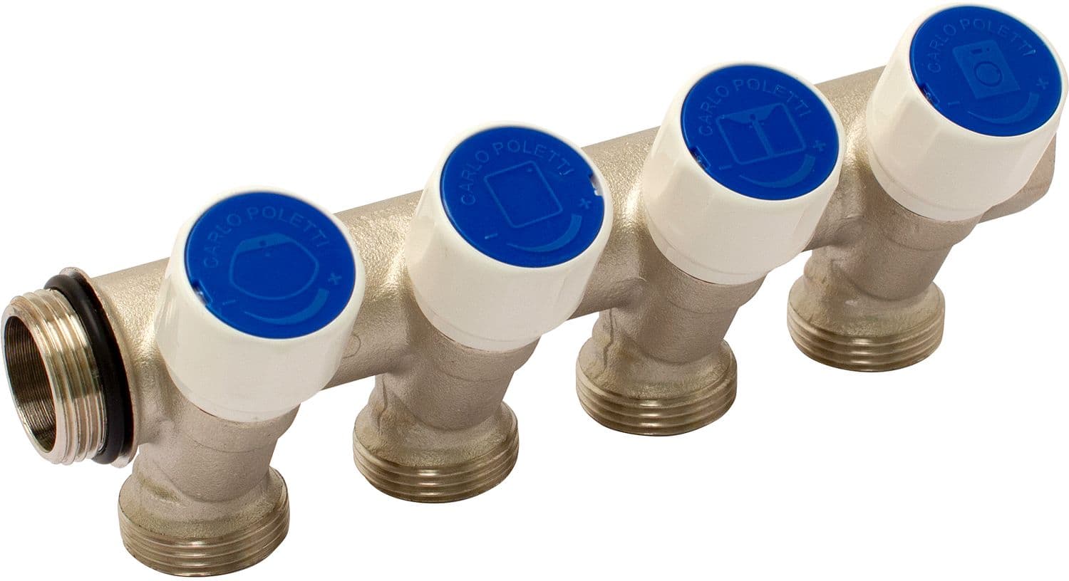 UNI.COLLECTOR 4/4" - 4XEC3/4 AVEC ROBINETS D'ARRET