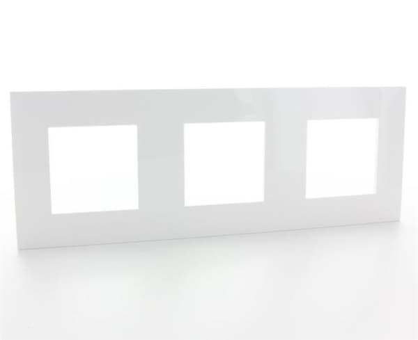 Valena plaque 3 postes horizontal - vertical entraxe 71mm Blanc Rose en Or