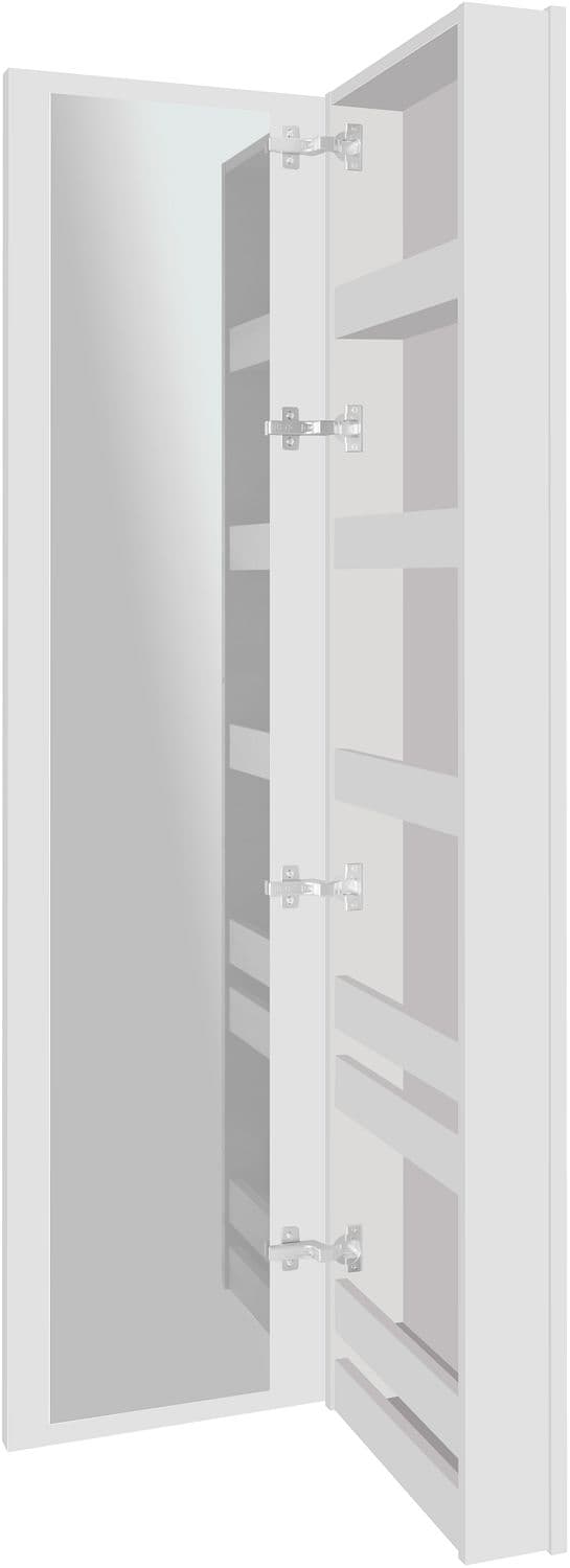 COMMODE MIROIR COFFEE ETROITE 1 PORTE GAUCHE 40 BLANC MAT