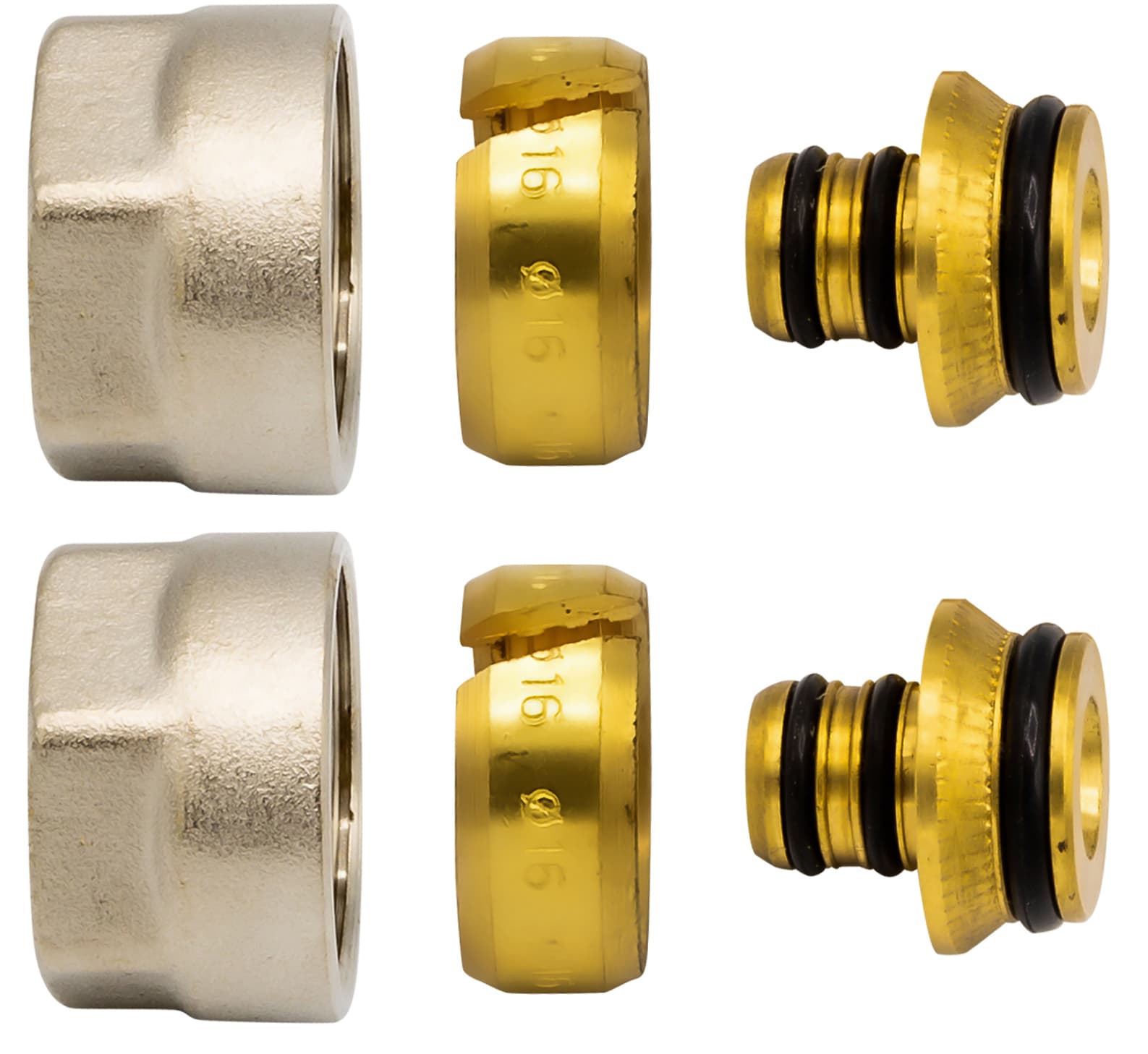 RACCORD À COMPRESSION EKX16X2 - NICKEL-2PCS