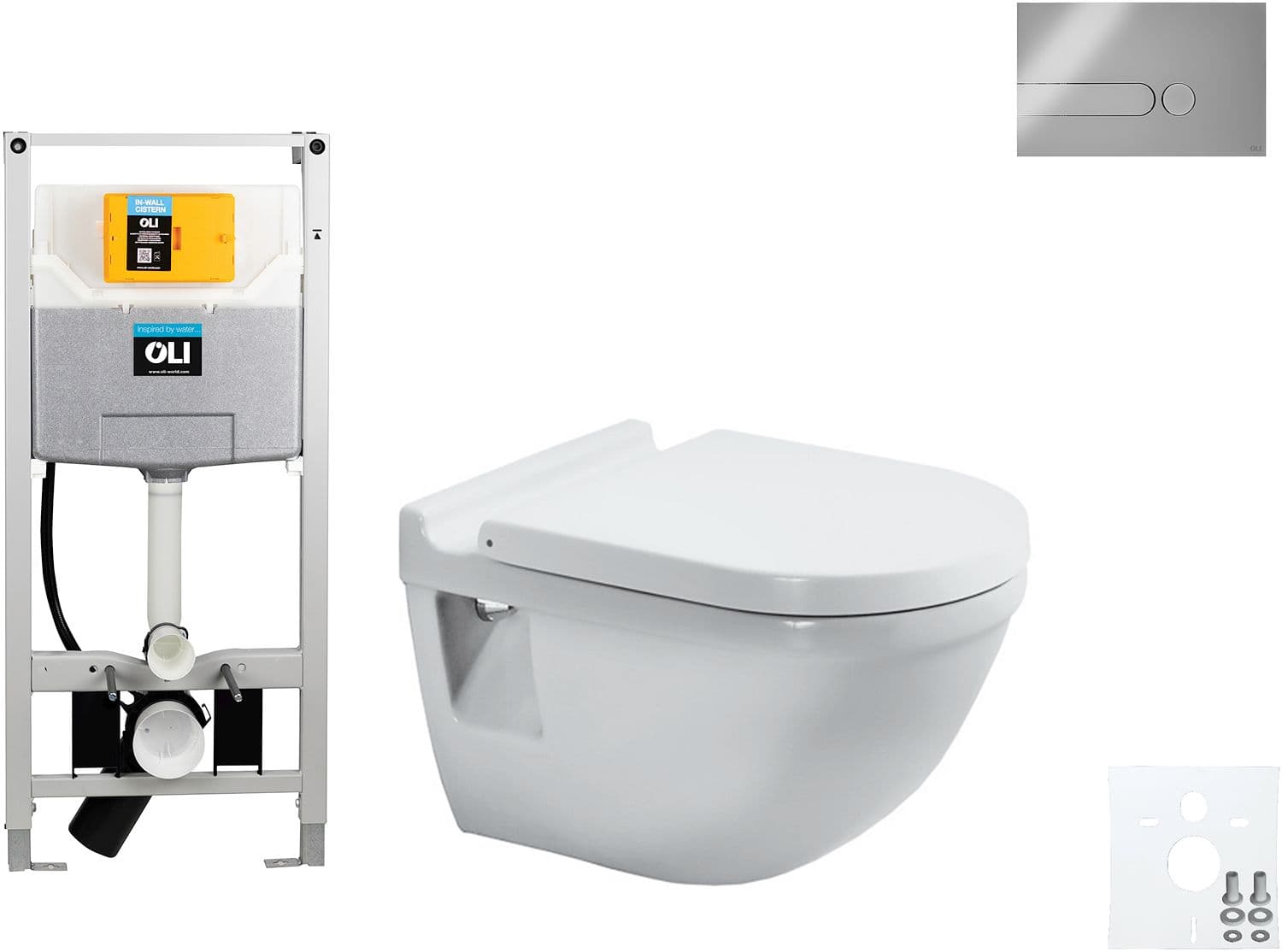 WALLFIX OLI WC SUSPENDU STARCK 3 DURAVIT IPLATE MAT CHROME