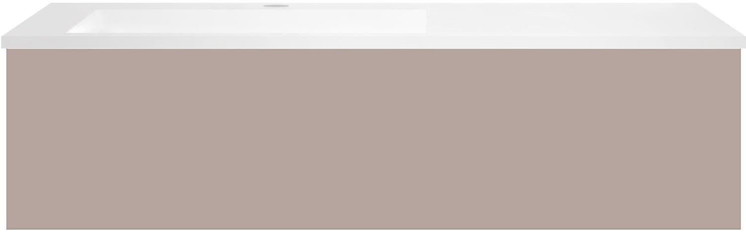 SOUS MEUBLE COFFEE 1 TIROIR 120 MAT BASALTGRIJS+LAVABO EN MARBRE SYNTHETIQUE GAUCHE BLANC MAT