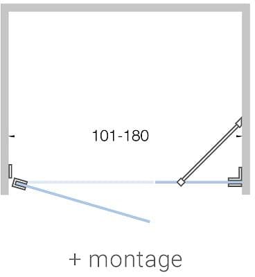 PORTE PIVOTANTE+PAROI ANNEXE NICHE CLOSE 101-180CM H200CM TIMELESS- INOX MAT AVEC MONTAGE