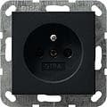 Prise de courant Cebec + obturateur System 55 Noir mat