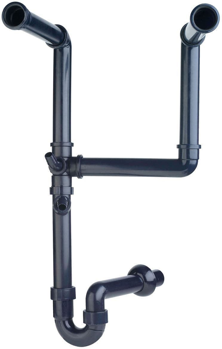 SET EVACUATION RACCORDEMENT HORIZONTALE AVEC SIPHON POUR 2 BASSIN VIEUX