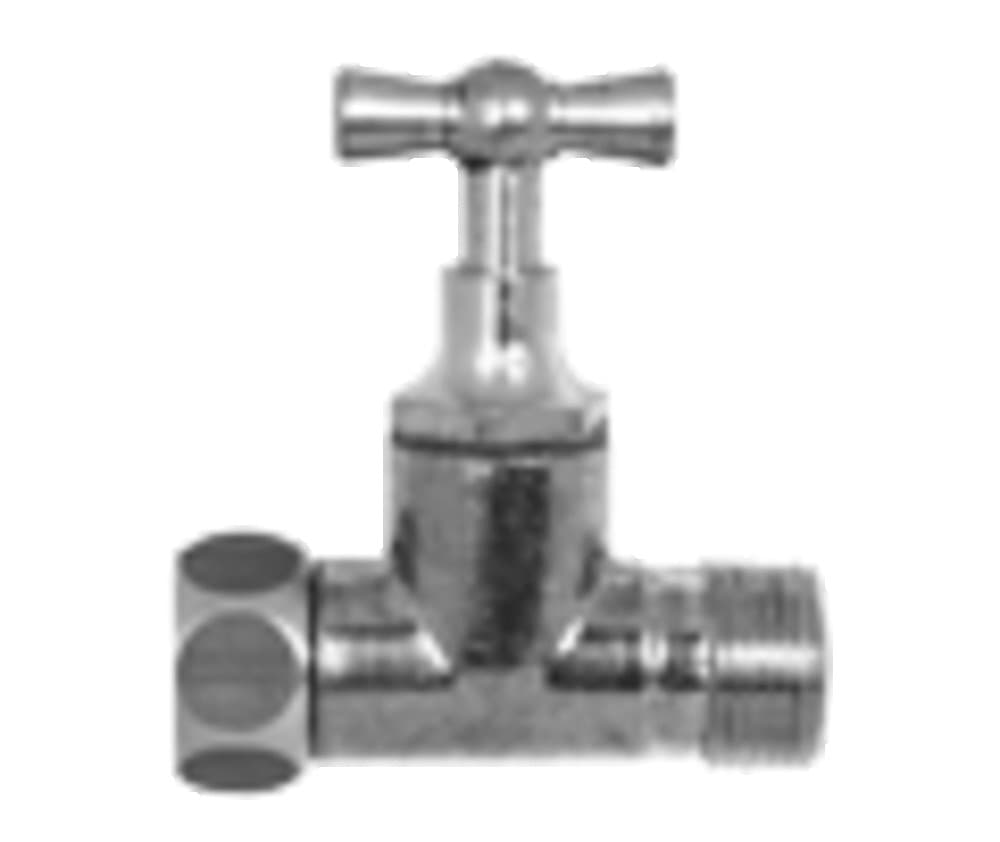 robinet droit pour réservoir de chasse avec presse-étoupe chromé 3/8"