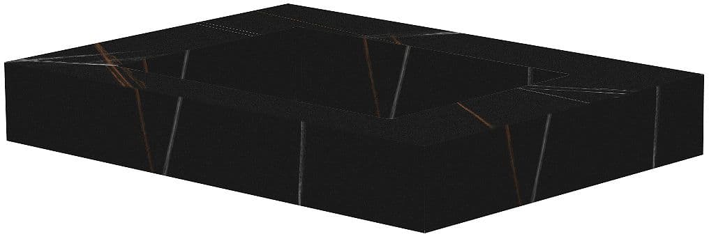 TABLET MARBRE CERAMIQUE PURO LAVABO S L70 H10 SANS TROU ROBINET BAMBOO BLACK
