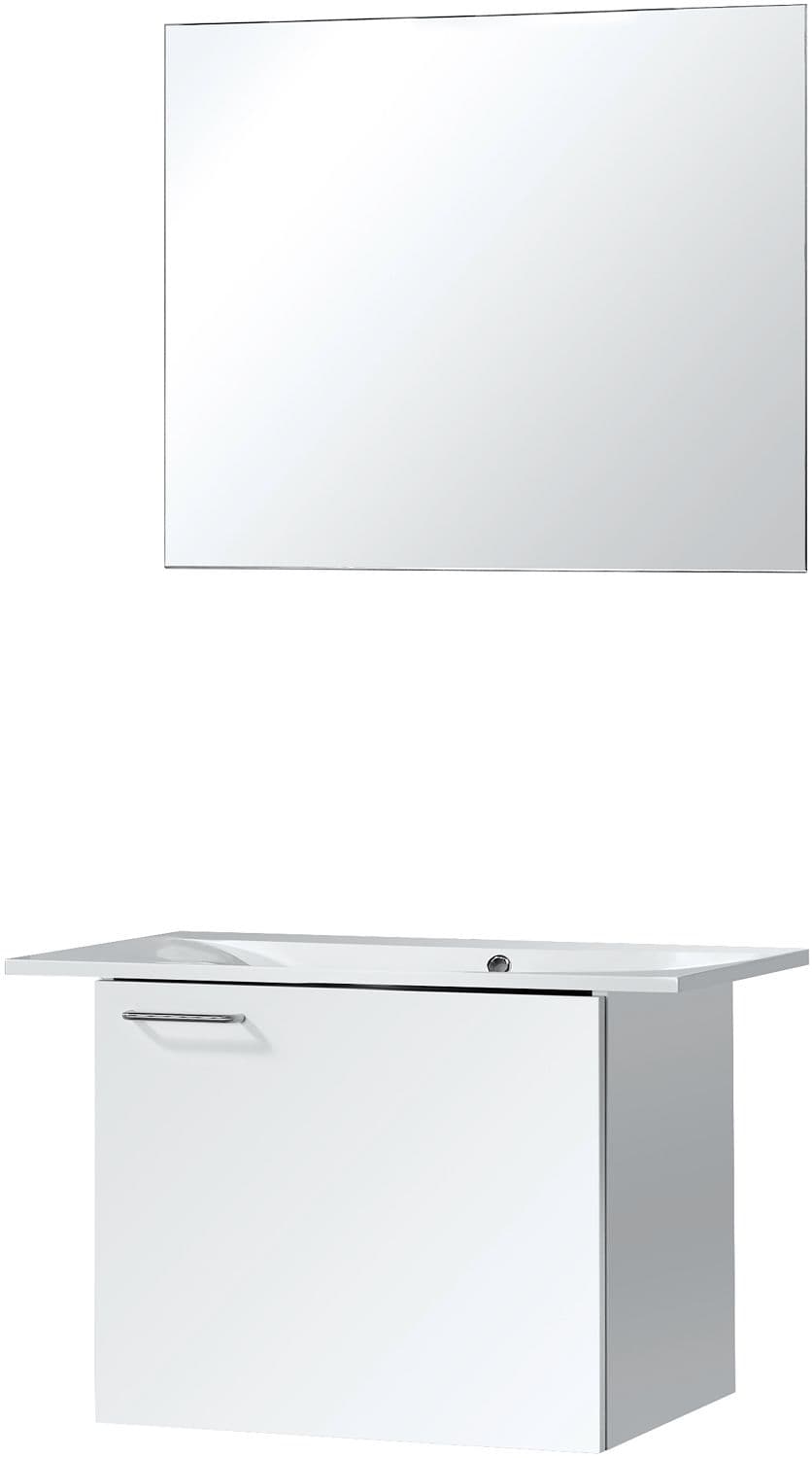 MEUBLE BIZZY 80/60 AVEC MIROIR 80 BLANC