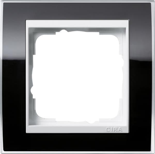 Cadres de finition Gira Event Clear Noir avec cadre intermédiaire Blanc brillant Noir avec cadre