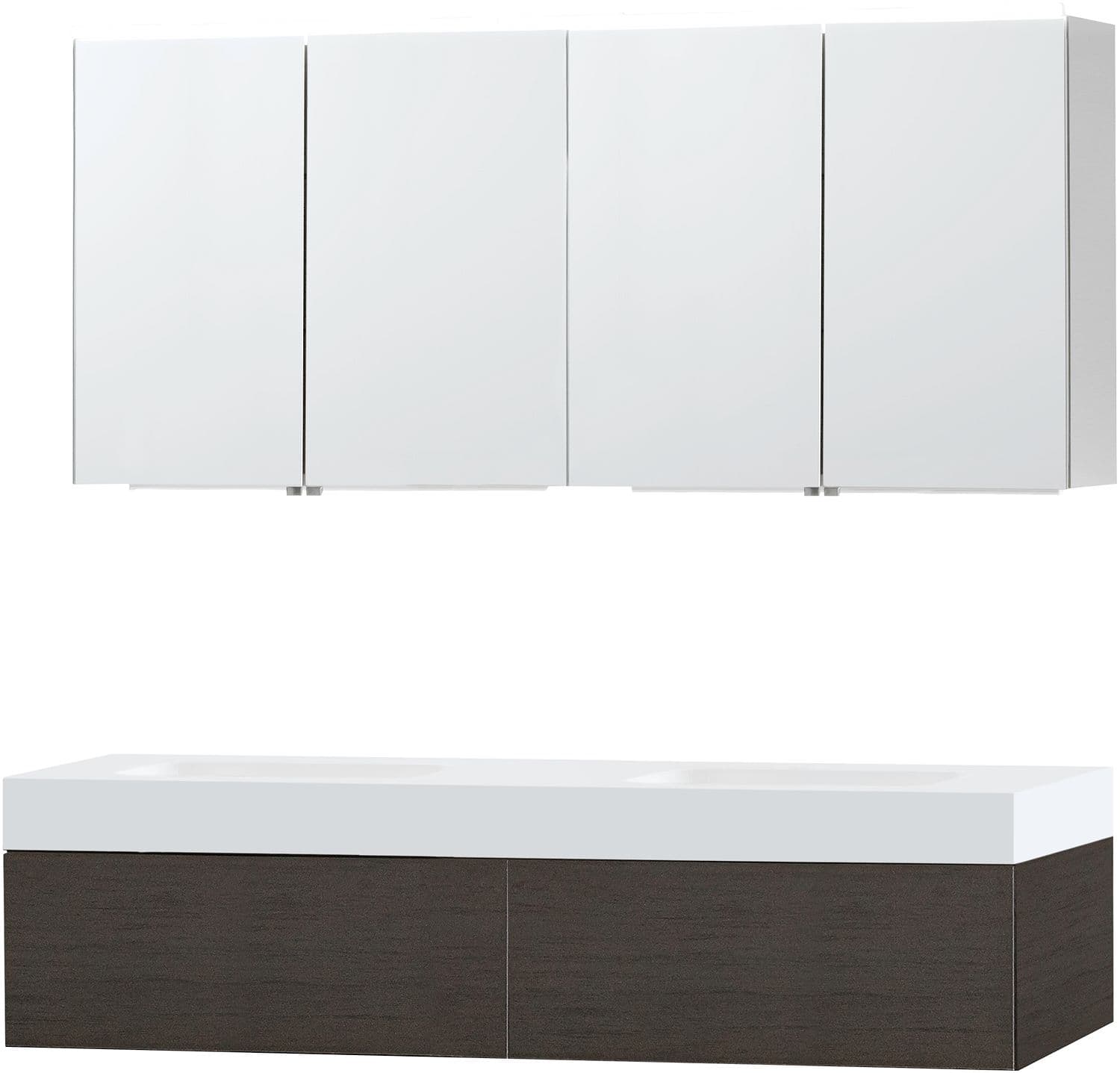 MEUBLE PURO DUO WENGE 160 1 TIROIR SOLID PURO ARMOIRE TOILLETTE