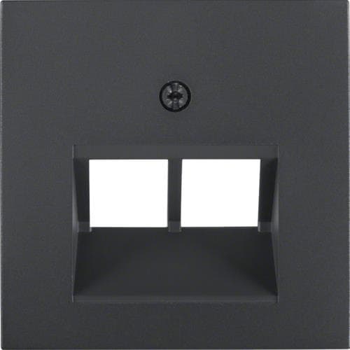 Enjoliveur pour prise informatique double Berker S.1 / B.3 / B.7 Anthracite, mat
