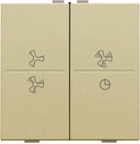 Touche double avec symbole ventilation 0 à 3 pour interrupteur sans fil ou bouton-poussoir 4 boutons