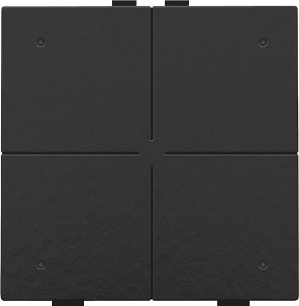 Bouton - poussoir quadruple avec Led et capteurs de confort pour Niko Home control, Bakelite Black