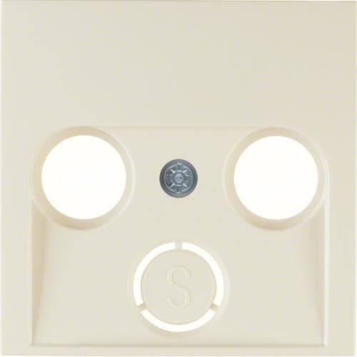 Enjoliveur pour prise coaxiale 2 et 3 trous Berker S.1 / B.3 / B.7 Blanc, brillant