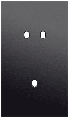 Plaque de recouvrement double, verticale 60 mm d'entraxe, pour une fonction de commutation double et une simple, Niko Toggle alu black brushed