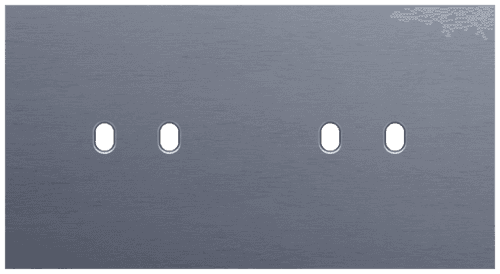 Plaque de recouvrement double, horizontale 71 mm d'entraxe, pour des fonctions de commutation double, couleur Niko Toggle alu blue grey brushed