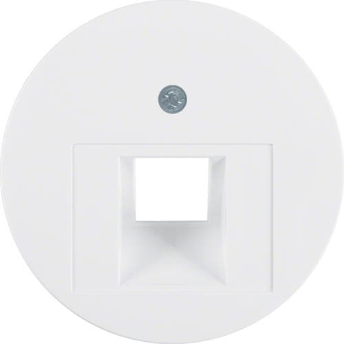 Enjoliveur pour prise informatique simple Berker R.1 / R.3 / R.Classic Blanc polaire, brillant
