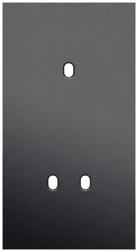 Plaque de recouvrement double, verticale 71 mm d'entraxe, pour une fonction de commutation simple et une double, Niko Toggle alu black brushed