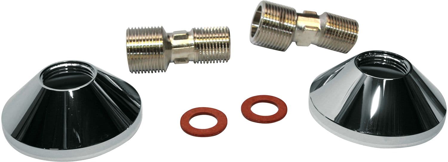 RACCORD-S AVEC ROSACE KLUDI 3/4"-1/2" CHROME