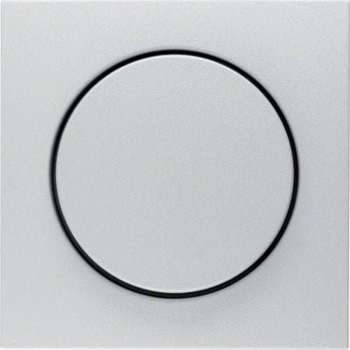 Enjoliveur avec bouton de réglage pour variateur rotatif Berker S.1 / B.3 / B.7 Alu, mat