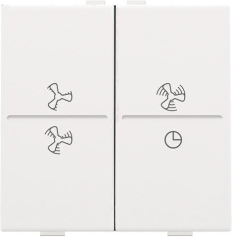 Touche double avec symbole ventilation 0 à 3 pour interrupteur sans fil ou bouton-poussoir 4 boutons
