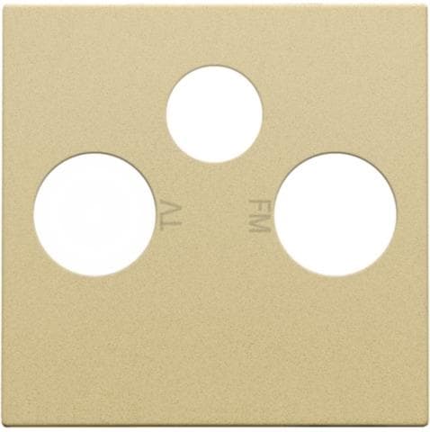 Set de finition pour 2 connexions coaxiale simples pour TV, FM et une connexion satellite Alu Gold