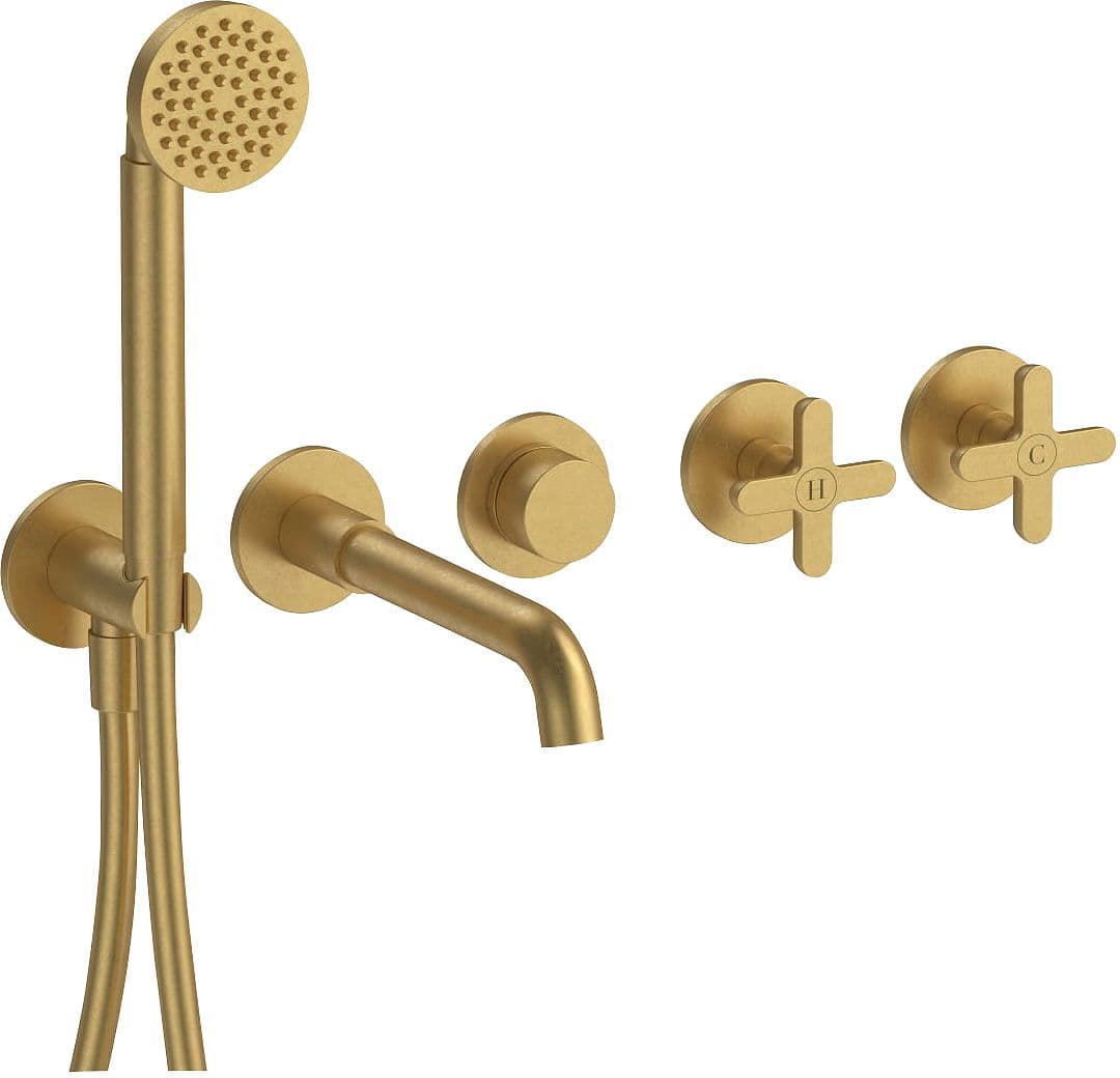 SET DE FINITION MITIGEUR BAIN 5 TROUS MURAL ICONA CLASSIC FANTINI PURE BRASS PVD