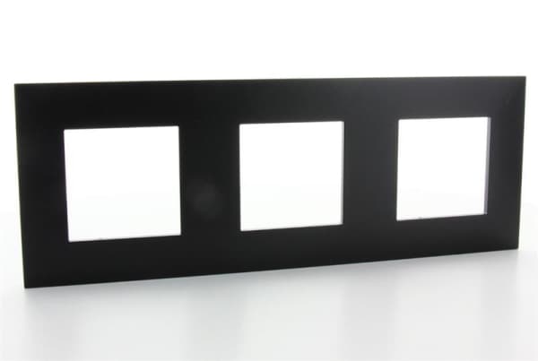 Valena plaque 3 postes horizontal - vertical entraxe 71mm Noir