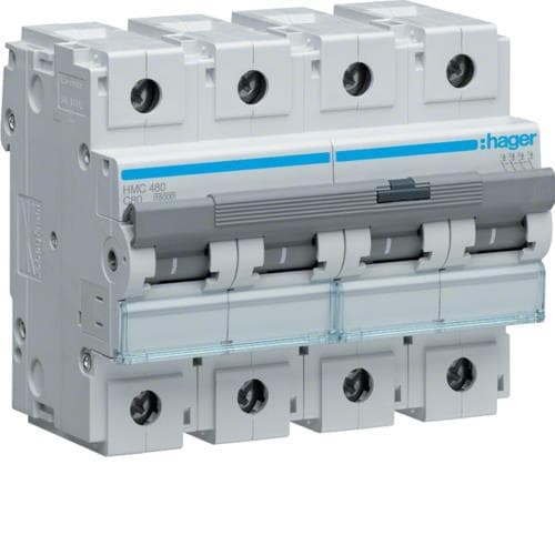 Disjoncteur 15kA 80A 4 pôles - courbe C - 6 modules