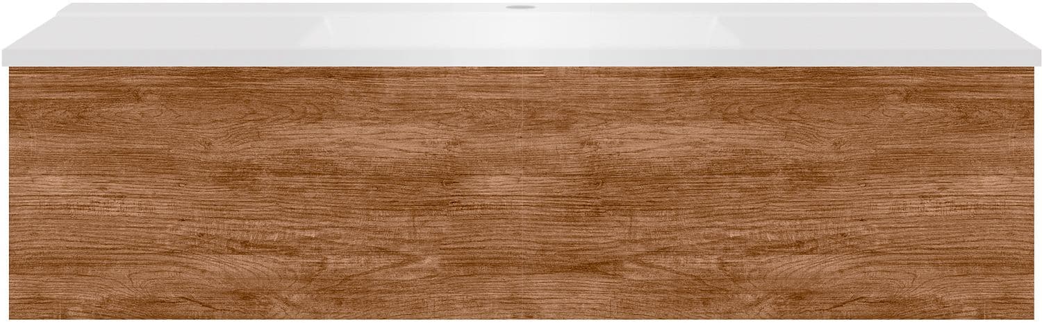 SOUS MEUBLE COFFEE 1 TIROIR 120 TECTONA DECOR CANNELLE+LAVABO BLANC