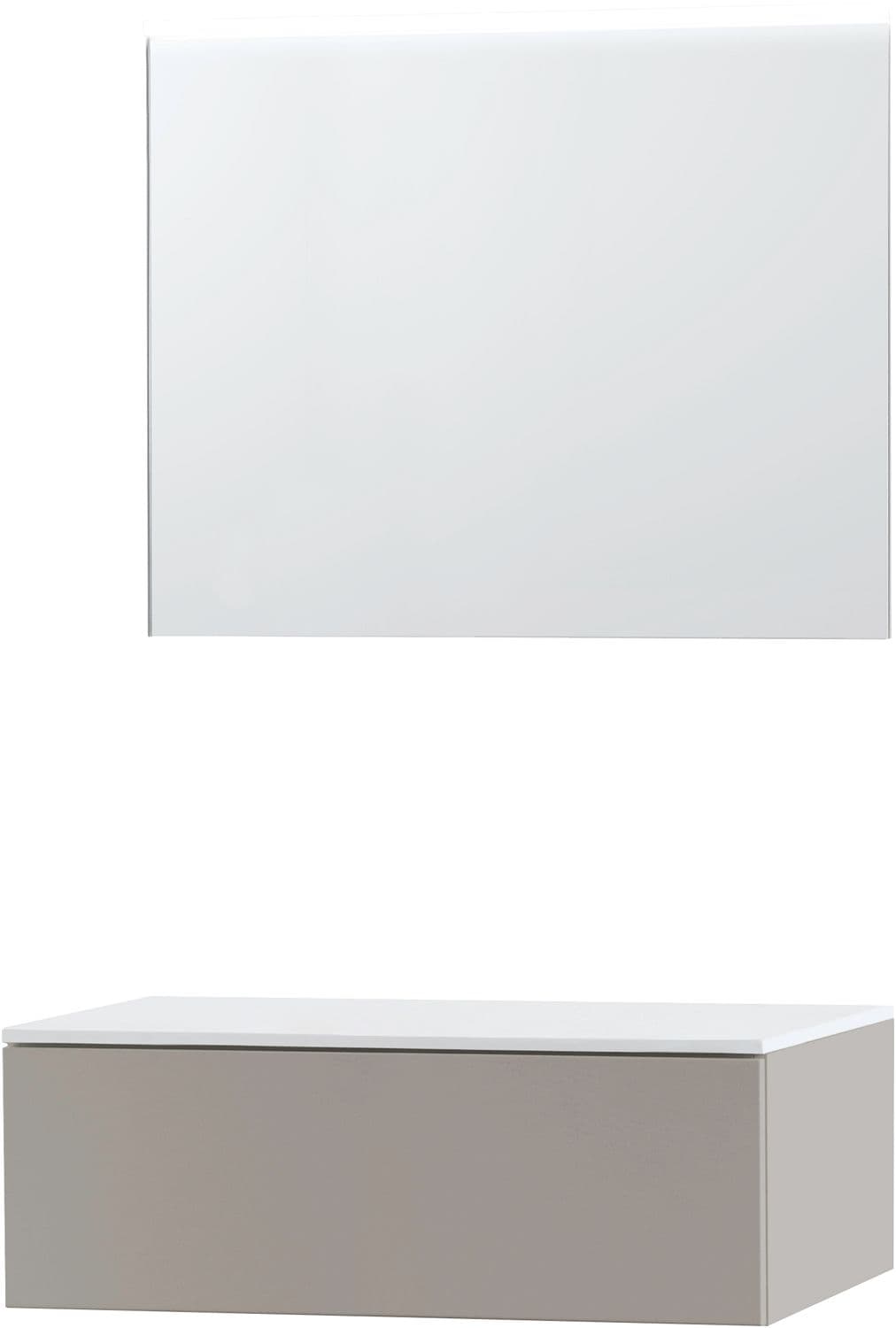 MEUBLE PURO SOLO GRIS 90 1 TIROIR SOLID A POSER MIROIR