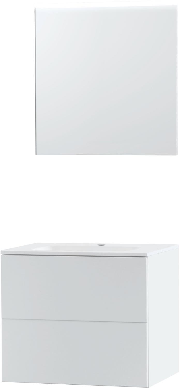 MEUBLE PURO SOLO BLANC 70 MARBRE SYNTHETIQUE MIROIR