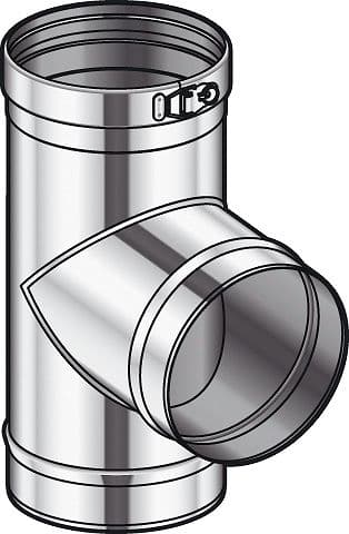 T A SIMPLE PAROI INOX 90° CONDENSEUR POUJOULAT 130MM