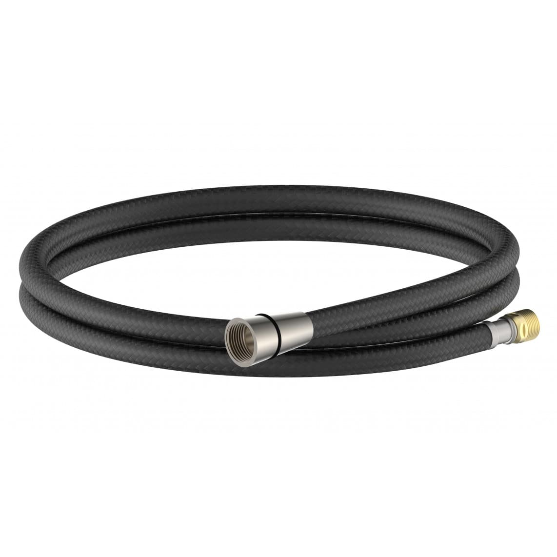 01748 Tuyau verseur, aspect noir/inox, avec écrou conique long, 150 cm